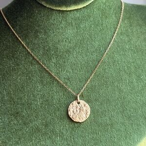 10K Gold Capricorn Zodiac Charm Pendant w/ Natural Diamond